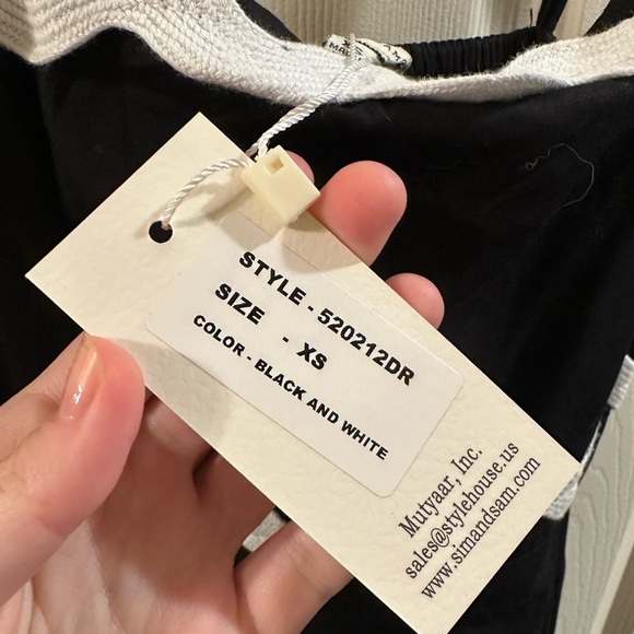 🆕 SIM & SAM Black Midi Ric Rac Dress - Picture 5 of 8